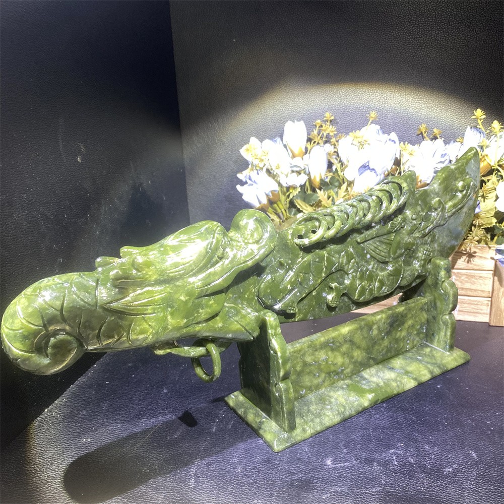 4LB 14.9″A+ Natural Xiuyan Jade Broadsword Crystal Heal Carving Quartz Decor