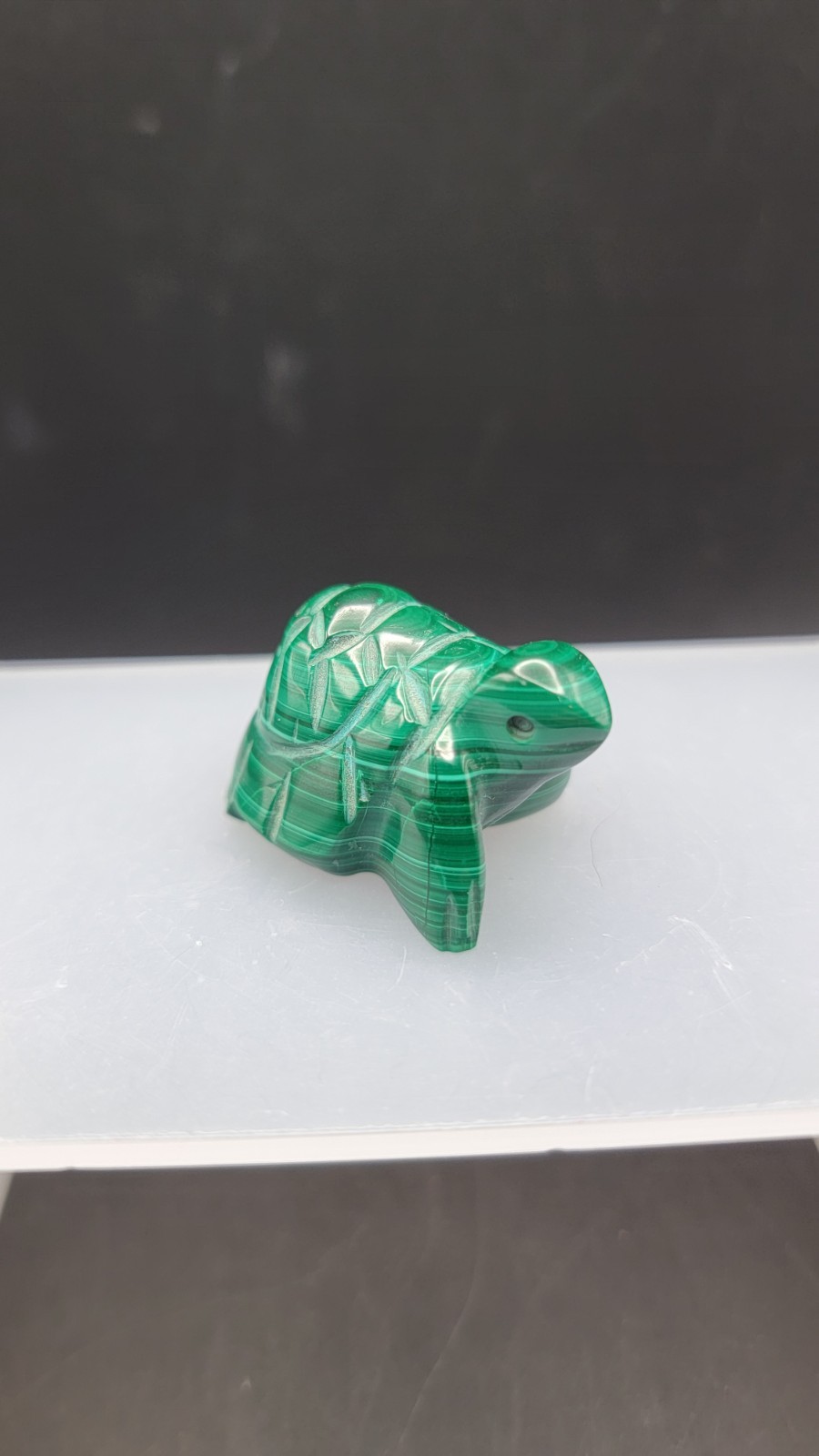 Natural Malachite Turtle Carving Green Banded Stone Tortoise Figurine Crystal…