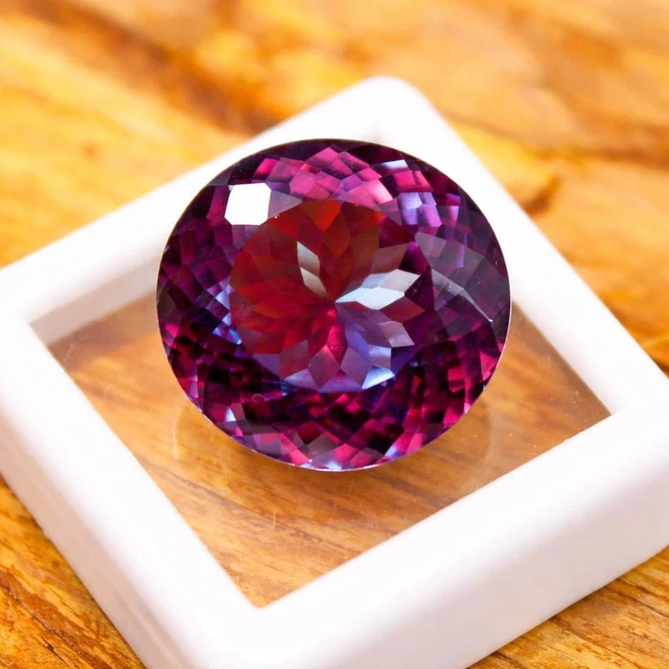 10 Ct+ Natural AA+ CERTIFIED Alexandrite Color Change Round Cut Loose Gemstone