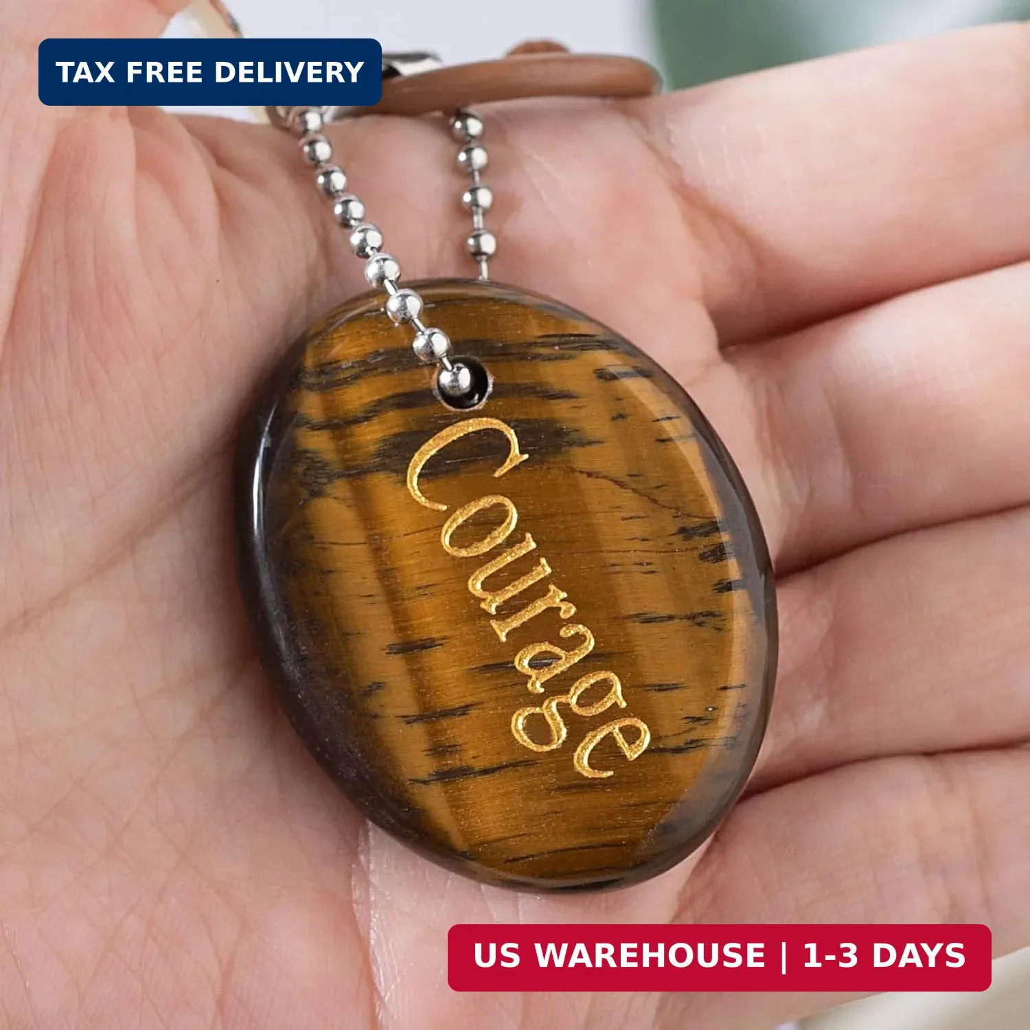 Tiger’s Eye Worry Stone for Courage & Anxiety Relief – Portable Natural Healing