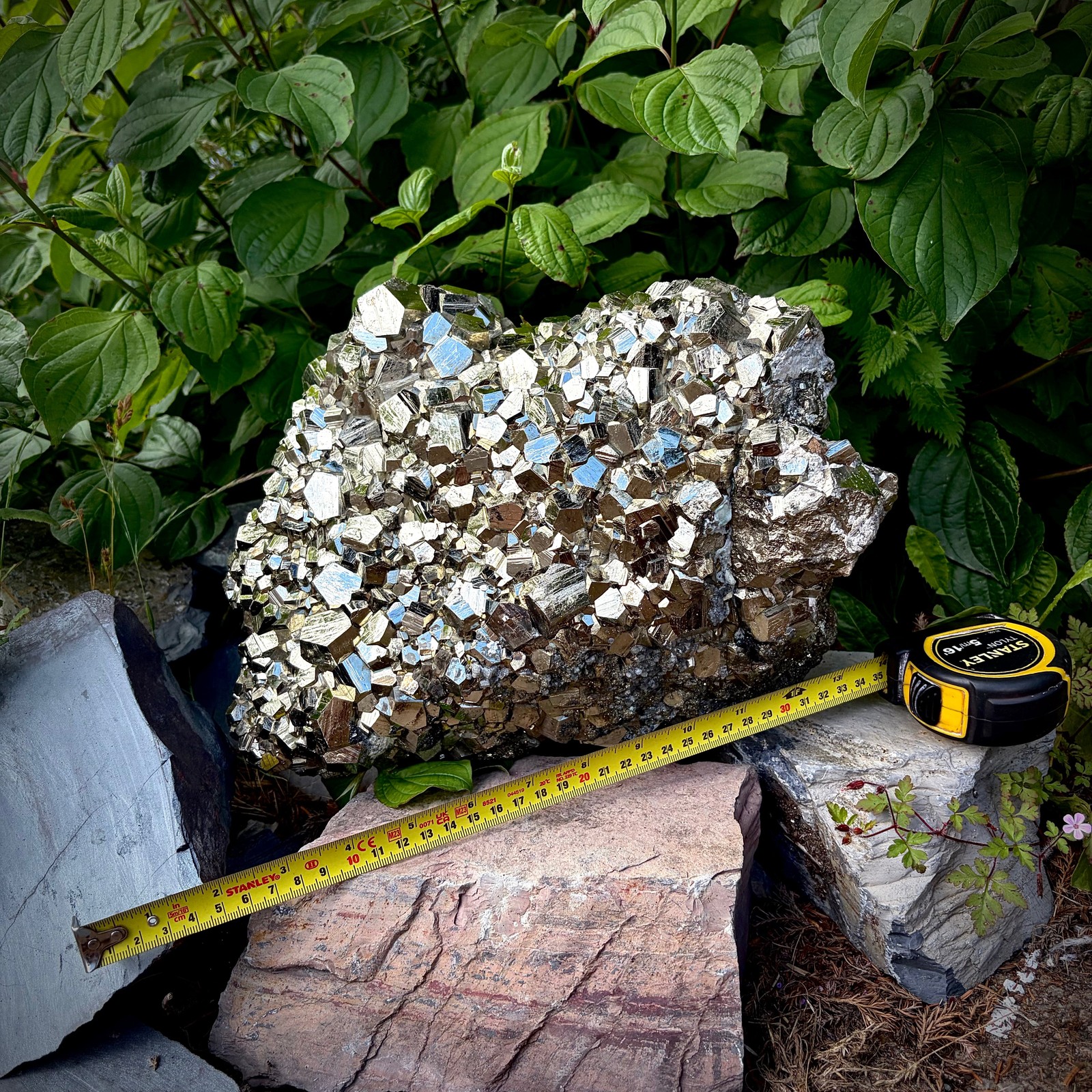 XXL Peruvian Pyrite Crystal Cluster | Fool’s Gold Mineral | Interior Design