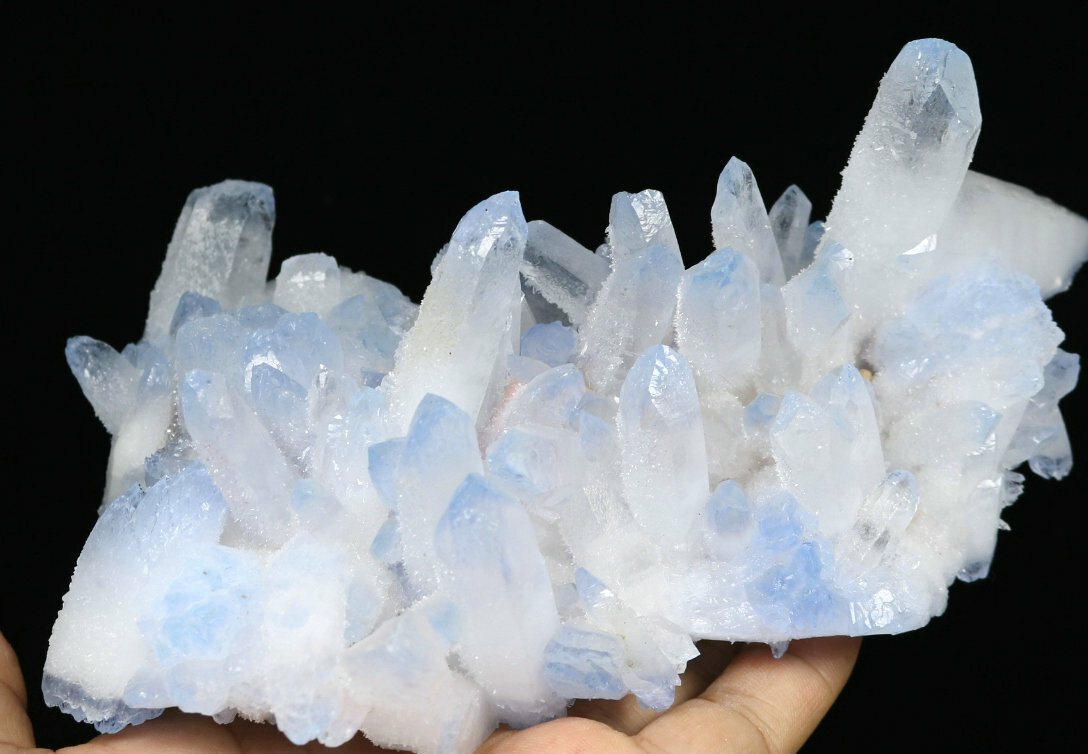 1.72lb Rare Beatiful Blue Tibetan Ghost phantom Quartz Crystal Cluster Specimen