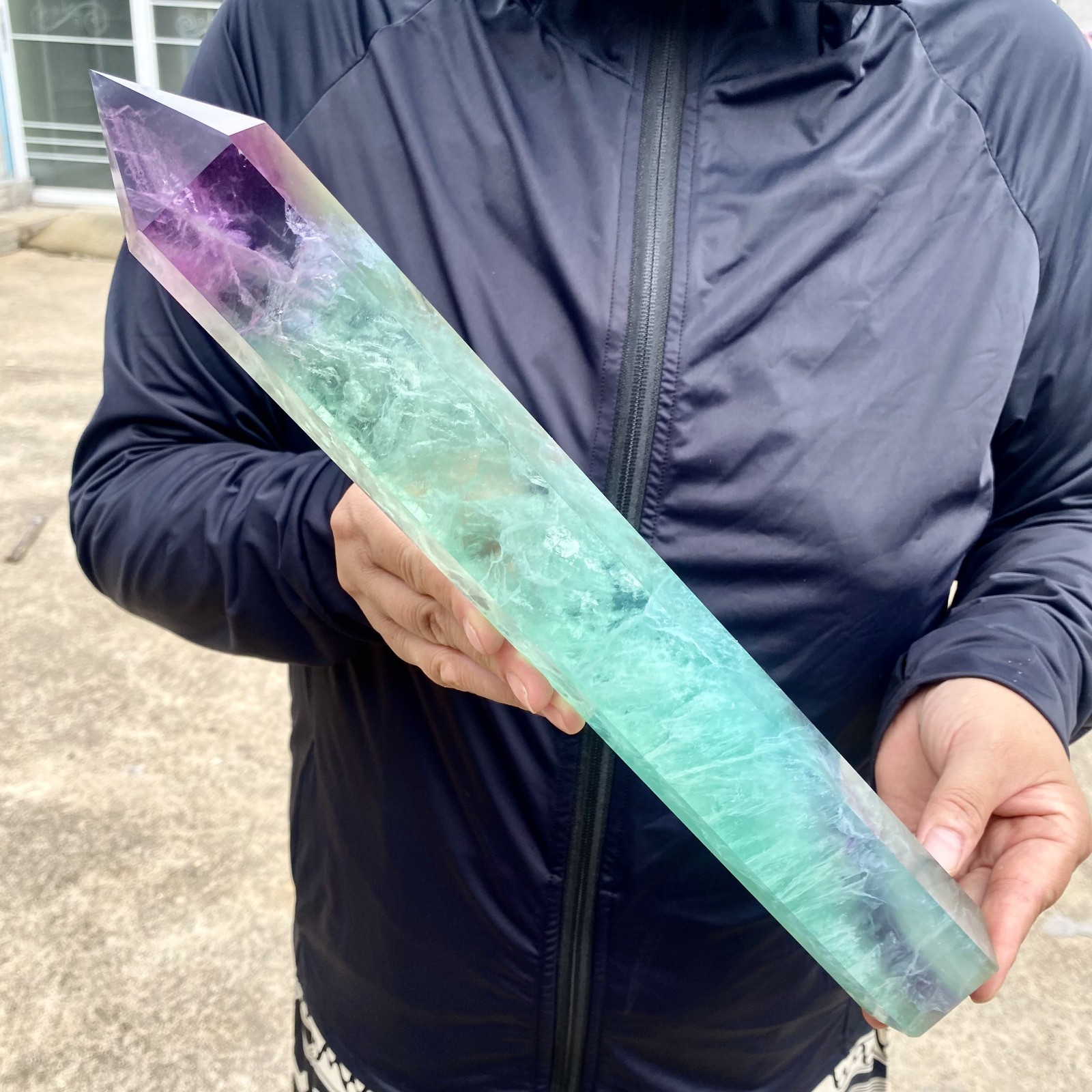 4.4LB Natural colour Fluorite Crystal obelisk crystal wand healing