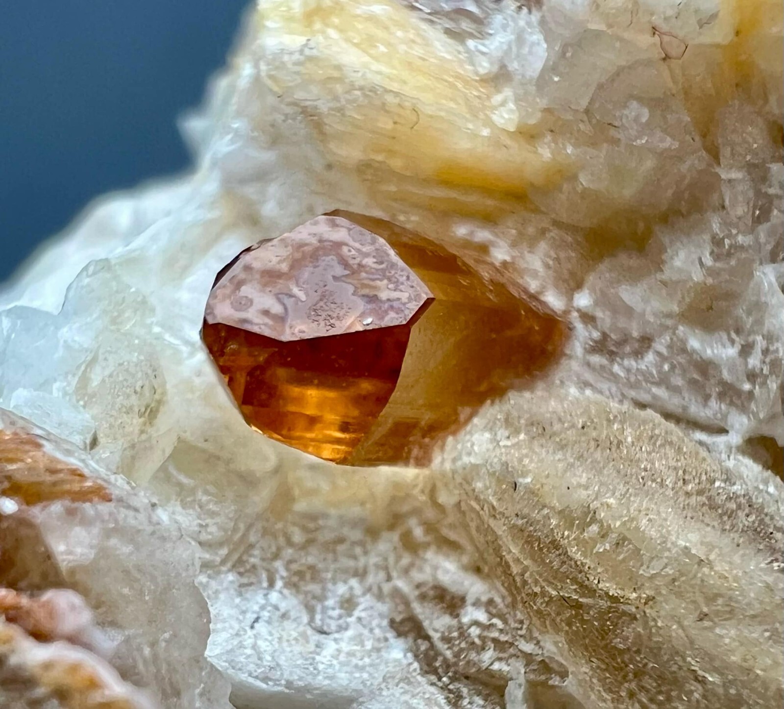 298 Gram Ultra Rare !! Eye Clean Honey Katlang Topaz Huge Crystal On Matrix @PAK