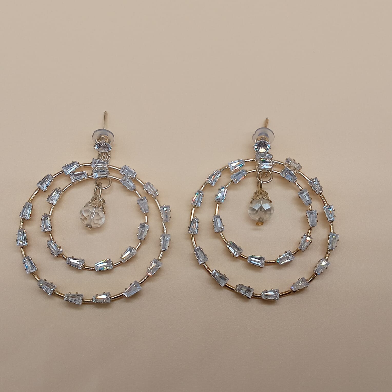 Twinkle Rings – Dual Hoop Crystal Statement Earrings