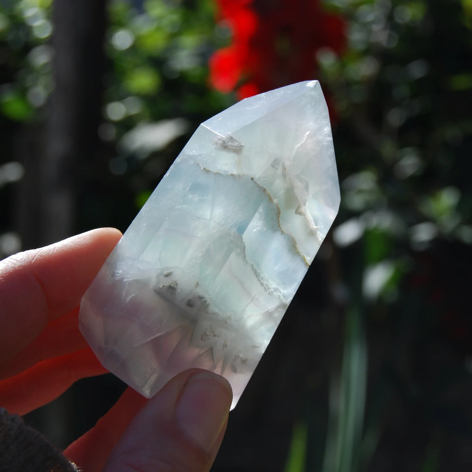 SALE was 125 | 3in 167g Yttrium Fluorite Crystal Tower, Lavender Fluorite, Argen