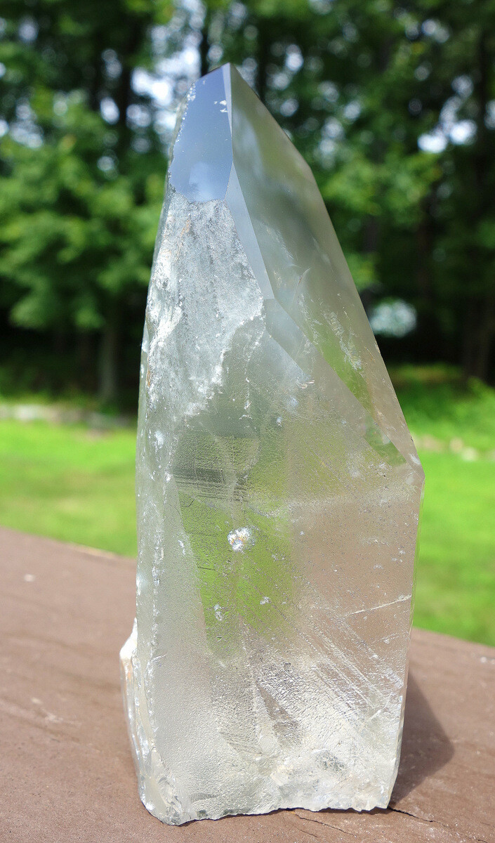 Included Quartz Crystal with Rainbows Natural and Polished Surfaces
