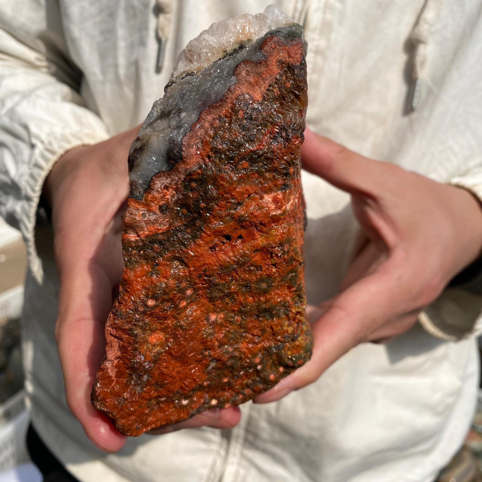 3.4lb Raw Natural colourful ocean jasper quartz crystal rough mineral specimen