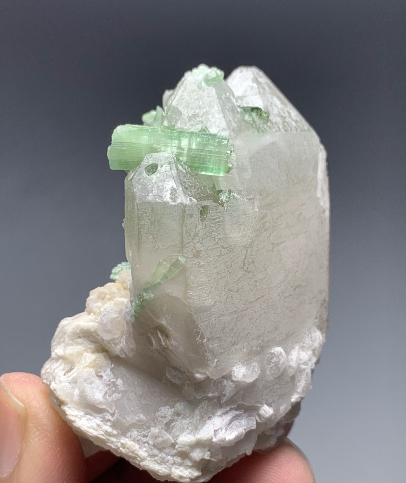 76 Grams Natural Tourmaline With Quartz Crystal Specimen From Afghanistan