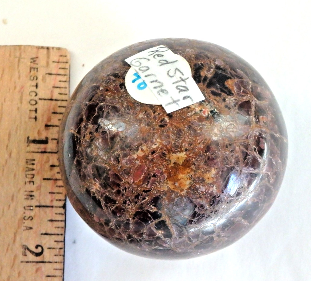 Crystal❤️✨Red Star Garnet ❤️✨$48 Sphere Polished 214.1 grams Deep Red