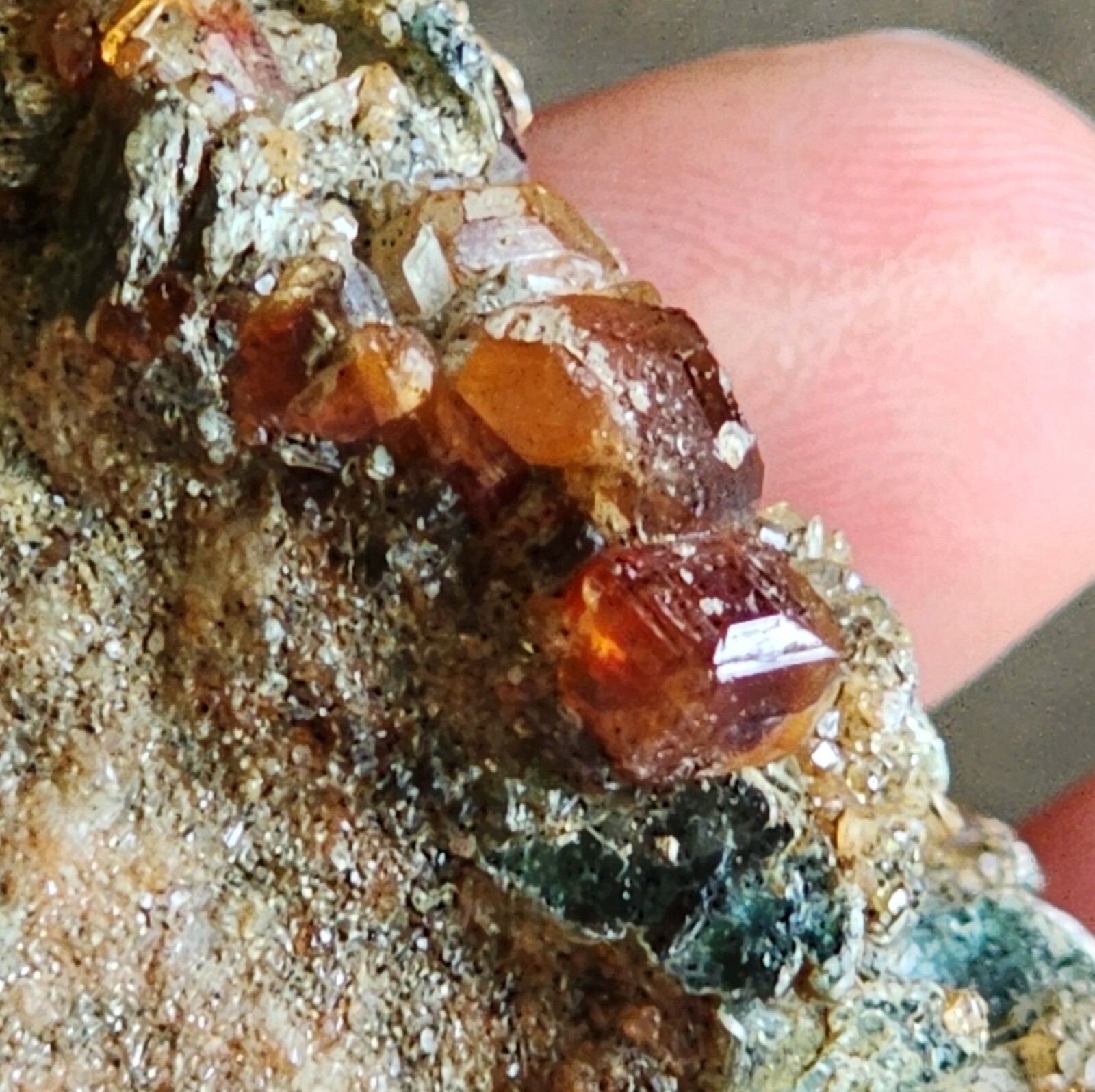 Fine Gemmy Grossular Garnet var Hessonite On Matrix from Italy Ex Kay Robertson