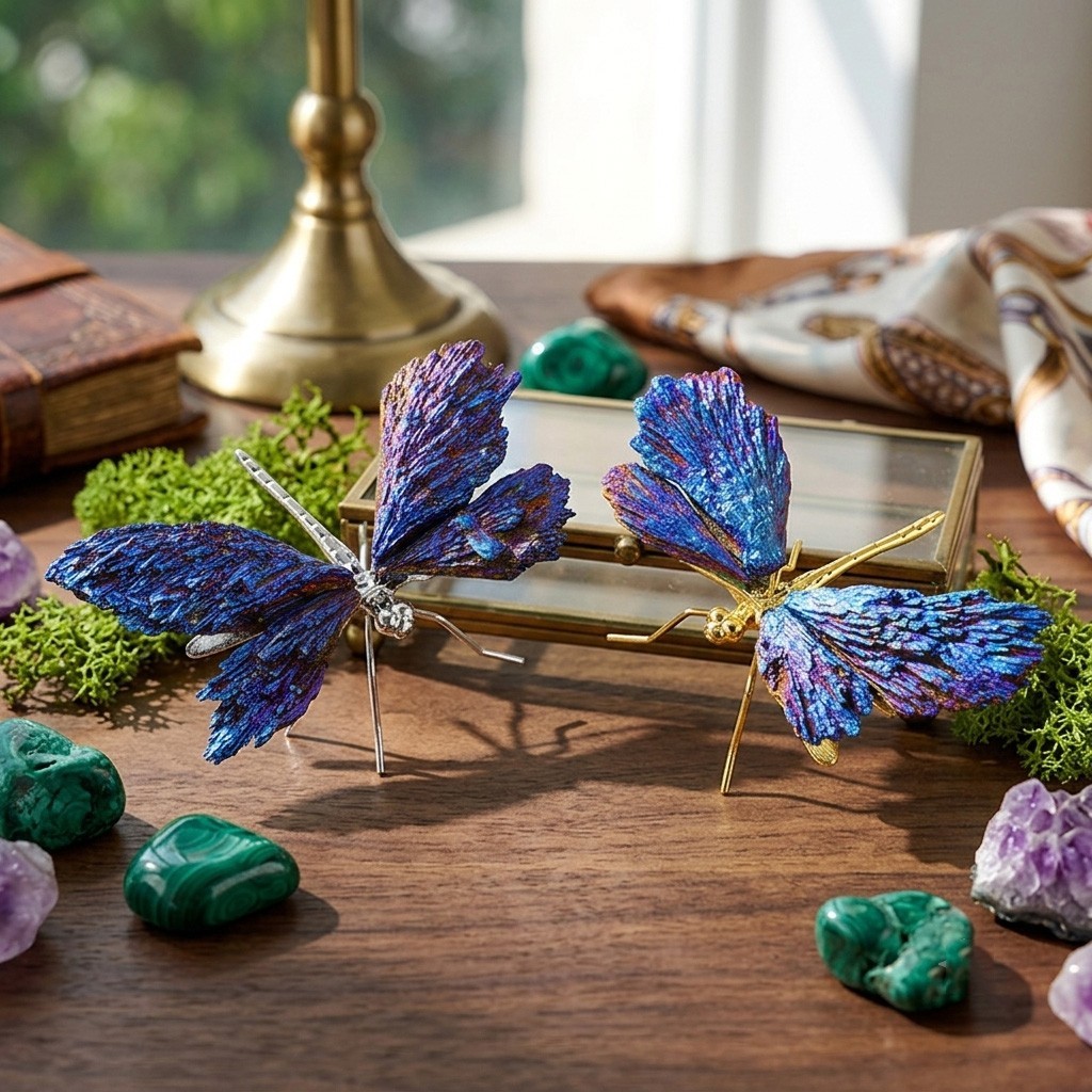 Rainbow Titanium Aura Dragonfly Healing – 3 ” Crystal Animal Statue Home Decor
