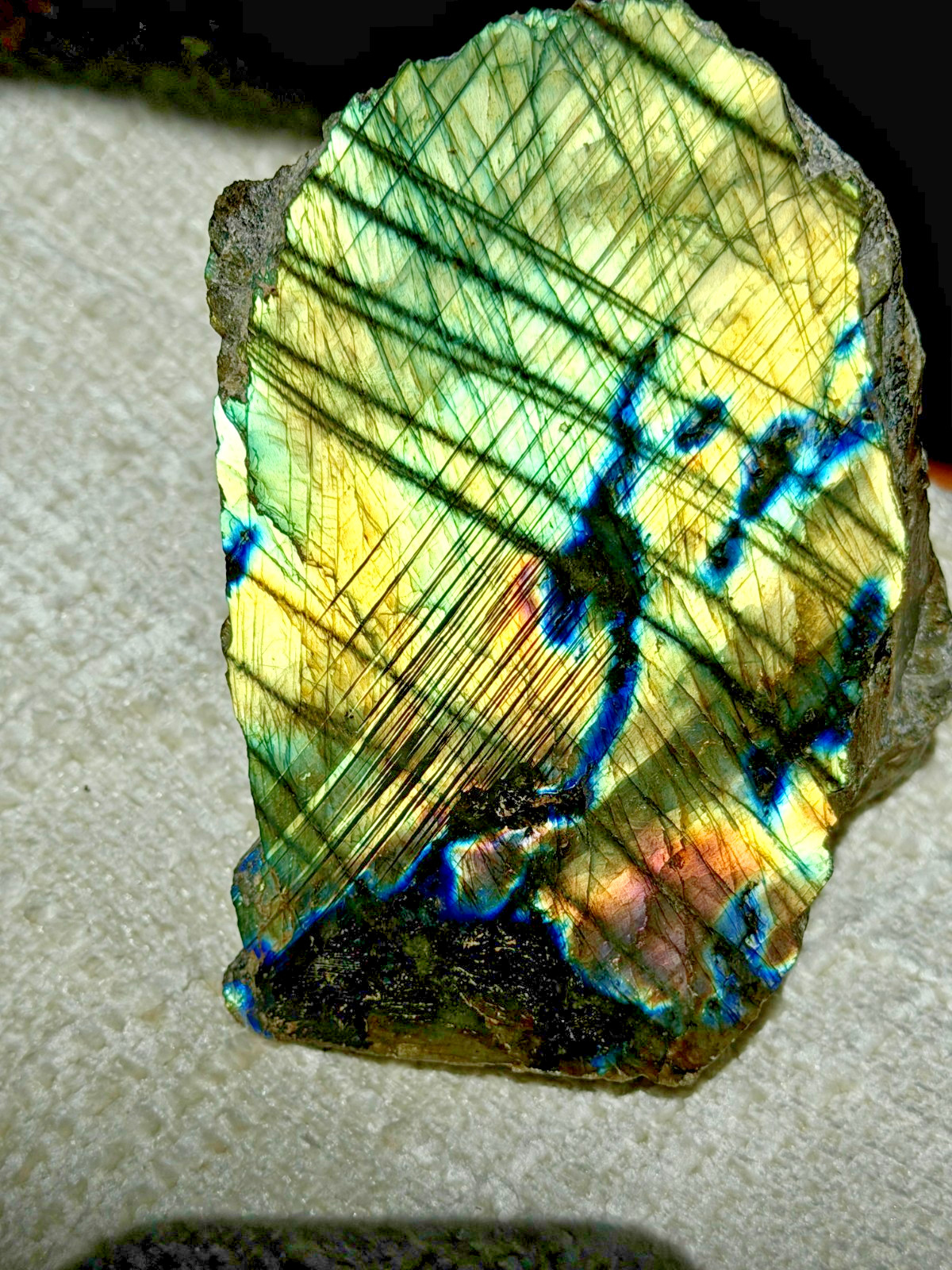All Natural High Grade Polished Sunset Labradorite Crystal Stone 1.66 lbs