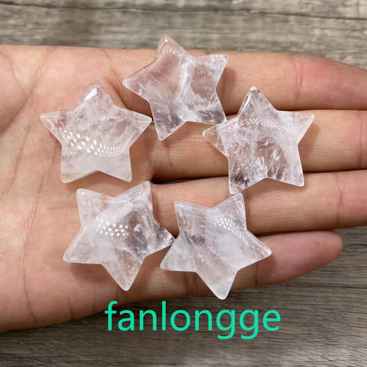 5pcs Natural Clear crystal Star Quartz Crystal Pendant Hand Carved Heal Gift