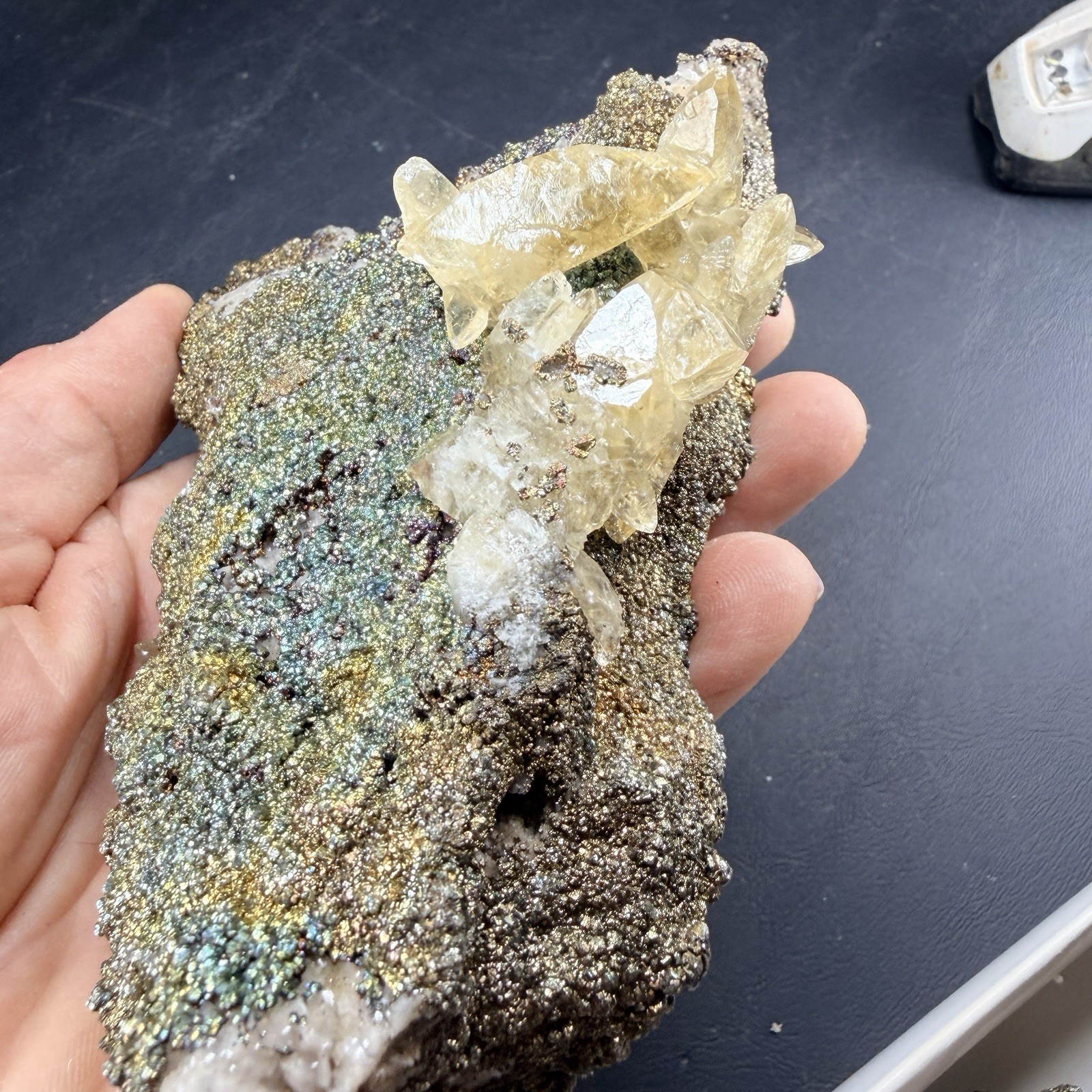 Calcite Galena Iridescent Chalcopyrite Crystal Combo / Sweetwater Mine *Video*