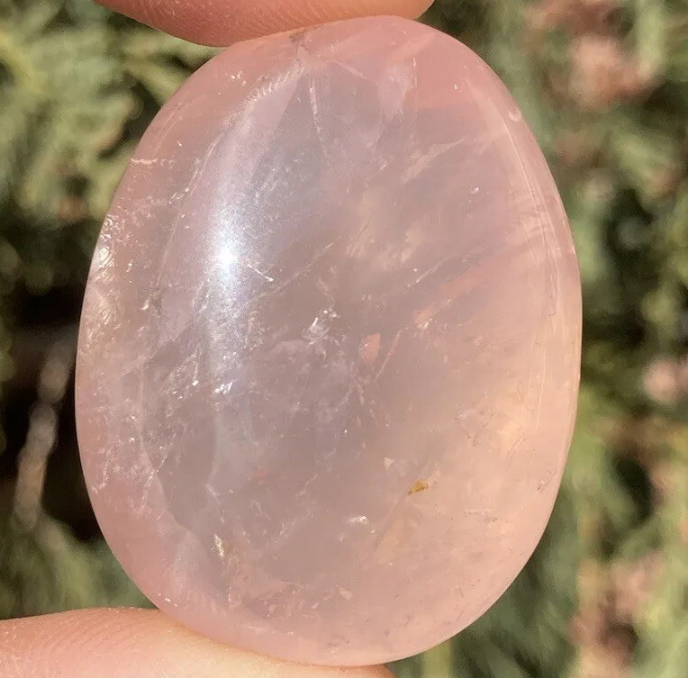 Handmade Polished PINK ROSE QUARTZ Healing Crystal Palm Stone Pebble MADAGASCAR