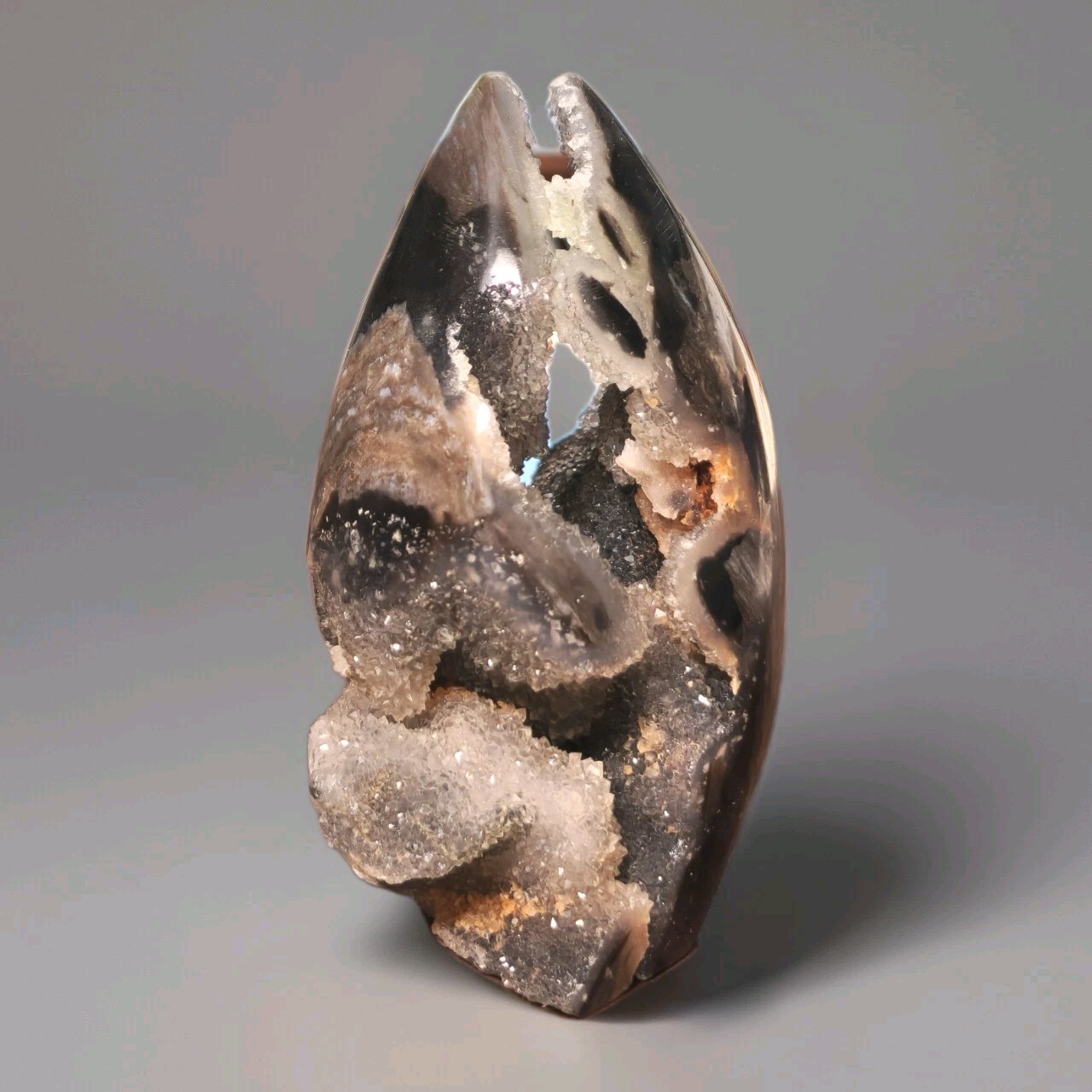 Black Sphalerite Geode Crystal Ornament 3.25″ Tall – USA