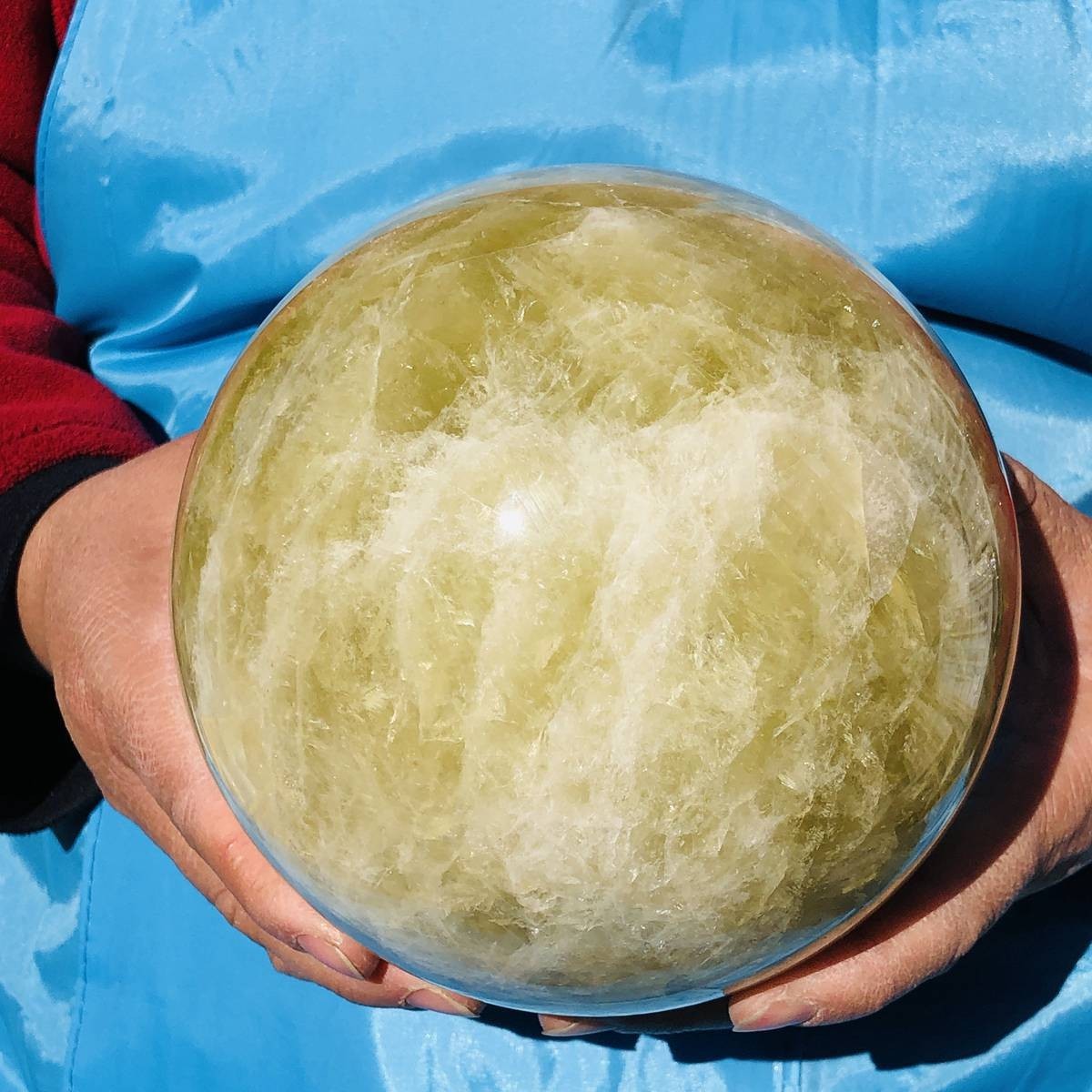 8.09LB Natural Yellow Crystal Ball Quartz Yellow Crystal Ball Healing