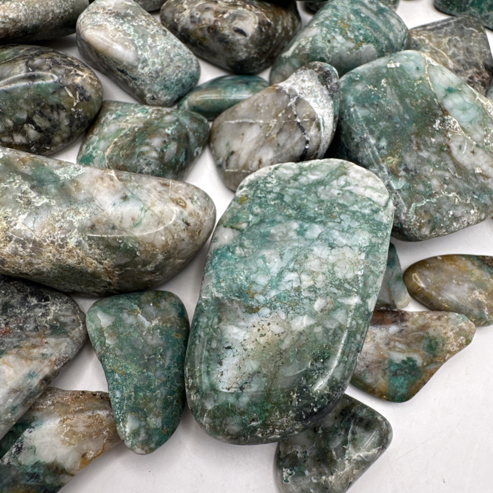 Natural African Turquoise Jasper Tumbled Stones Bulk Craft Crystal Lot 1.4lb