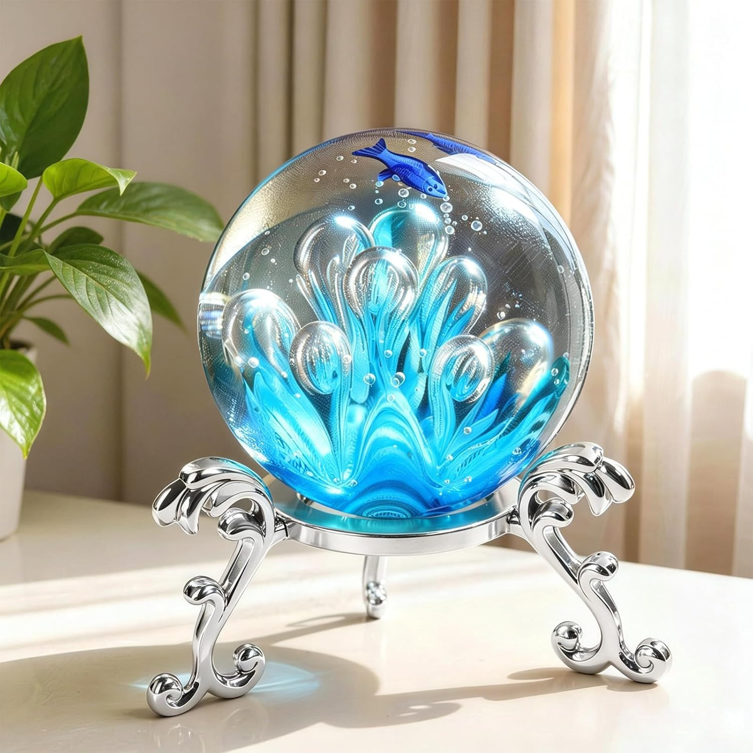 10-Pack Silvery Crystal Ball Stands, 40-80Mm | Sphere Display Holder; for 40-80M