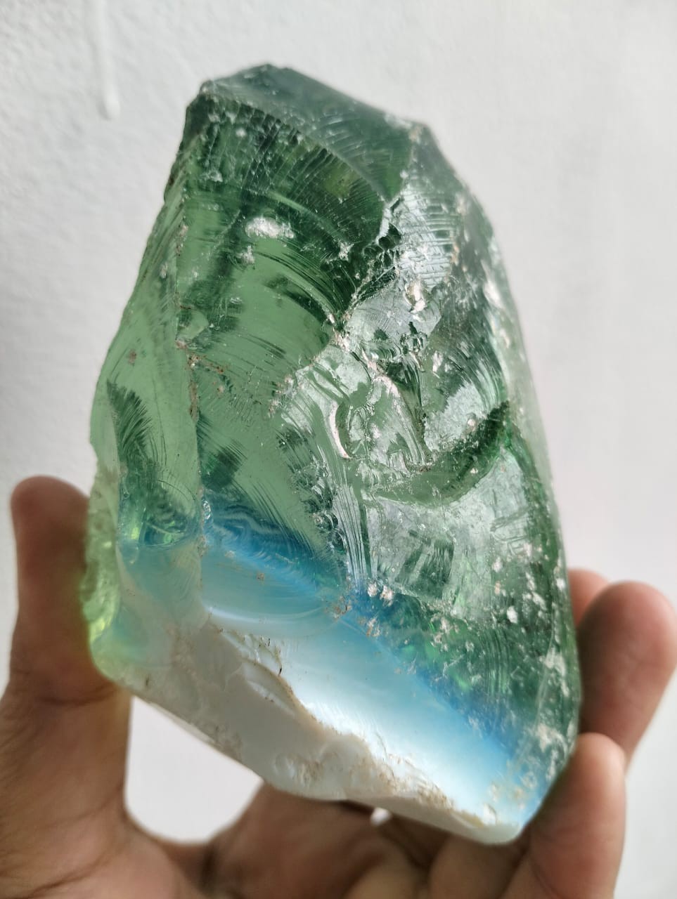 453 Grams Soft Green, White And Blue Aqua Raw Monatomic Andara Crystal AQ03