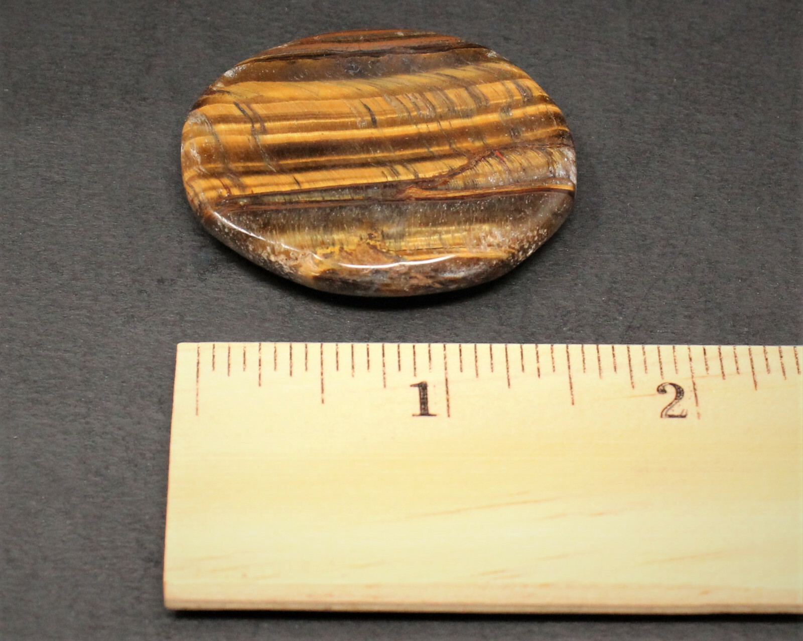 Gold Tiger Eye Worry Stone (Polished Gemstone, Gold Tiger Eye Pocket Palm Stone)