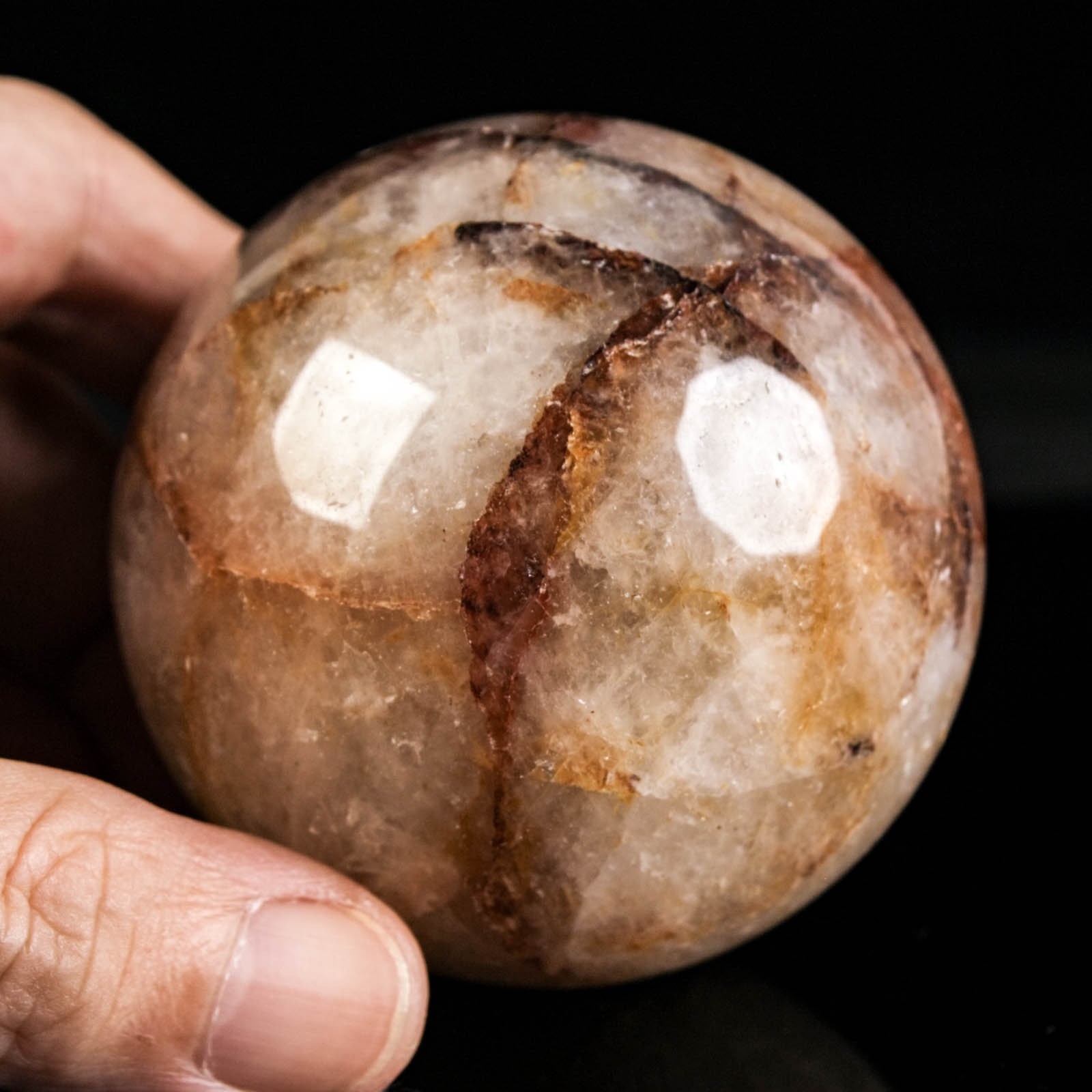 2.5″ 13.09oz Fire Quartz Sphere Natural Hematoid Quartz Crystal Ball Specimen