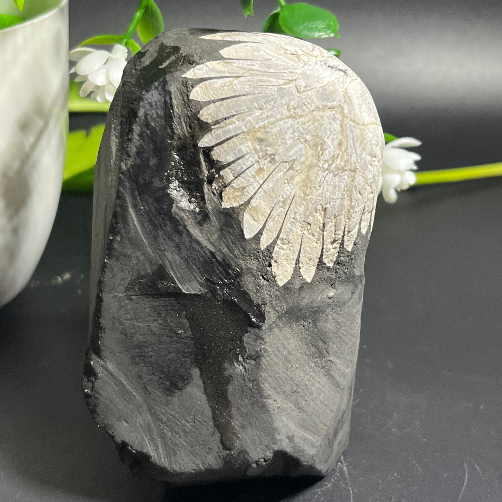 454g Natural chrysanthemum stone quartz carving aura healing gift