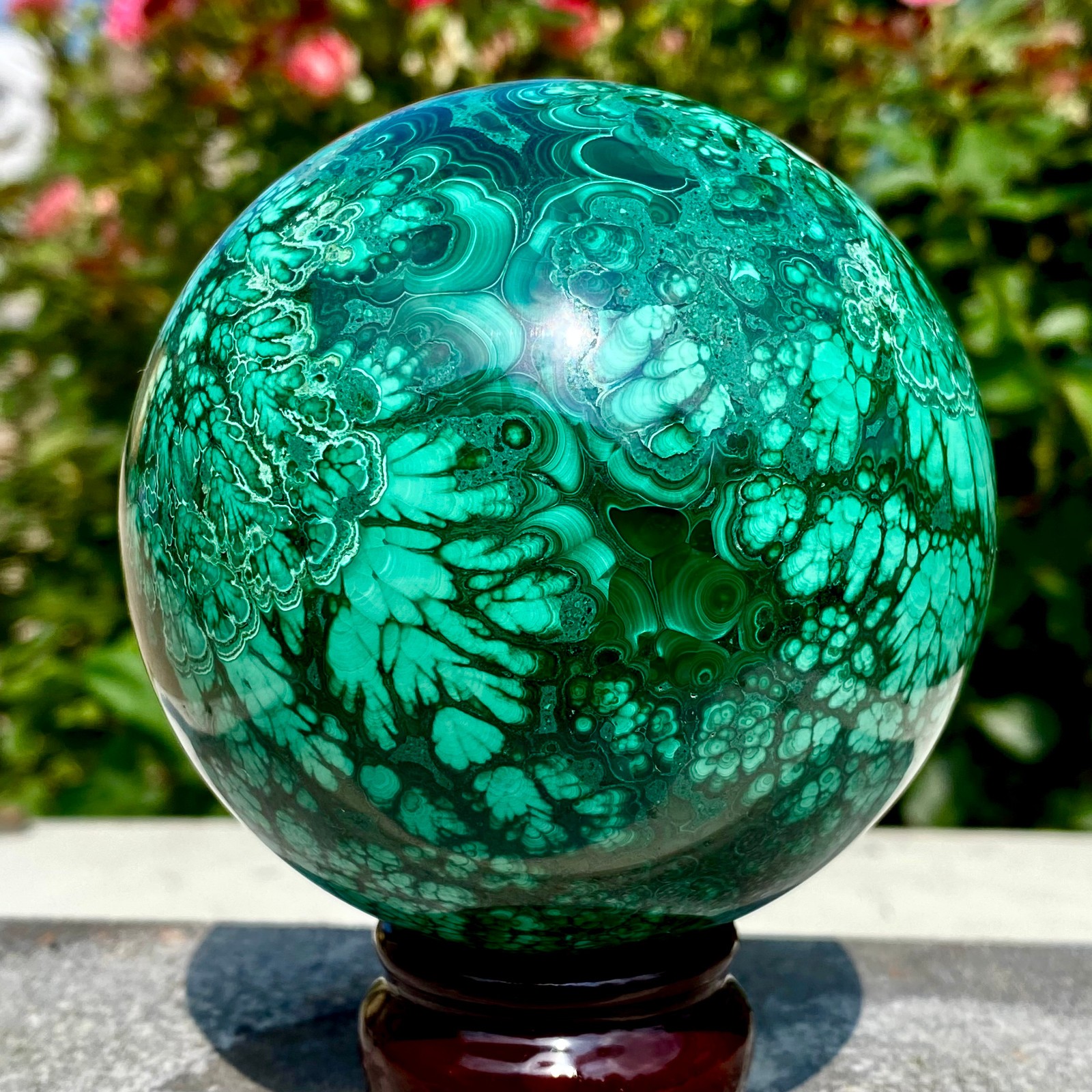2.4LB Natural malachite ball quartz crystal energy ball reiki healing