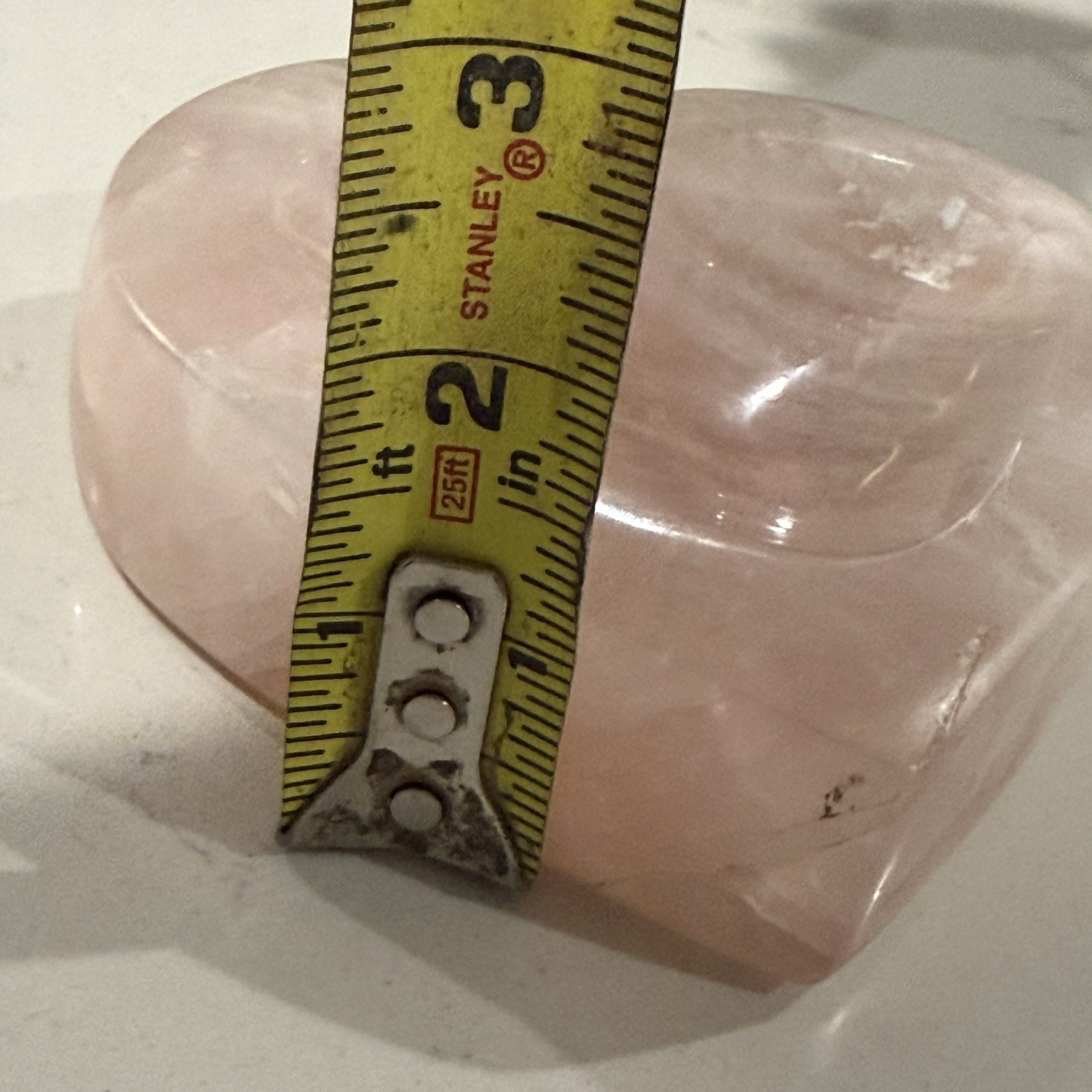KCGS Rose Quartz Heart Bowl Pink Madagascar 750 Grams Trinket 1.10 Lbs Decor