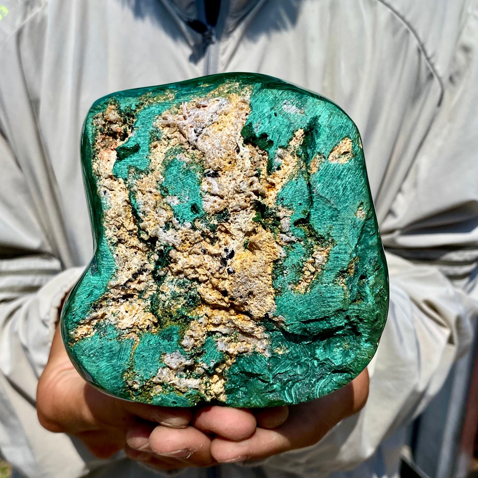 2.4LB Natural glossy Malachite transparent cluster rough mineral sample