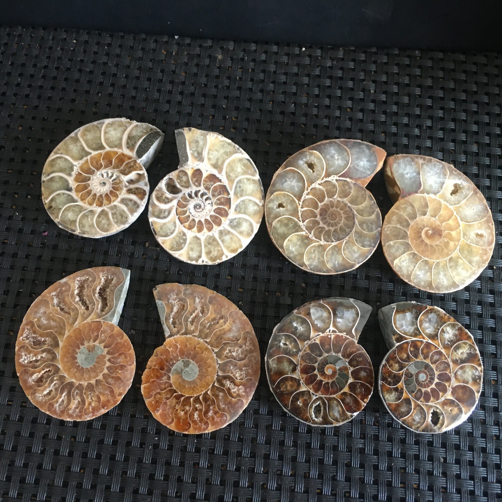 178g 4 Pairs crystal stone Carved ornament  Specimen fd1337