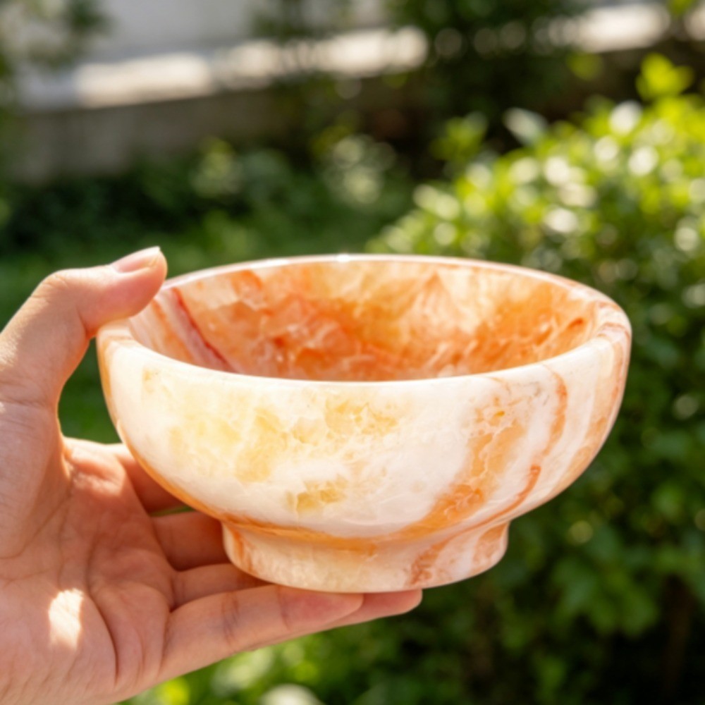 Natural Mixed Crystal Stone Bowl Meditation Reiki Healing Desk Energy Decor Gift