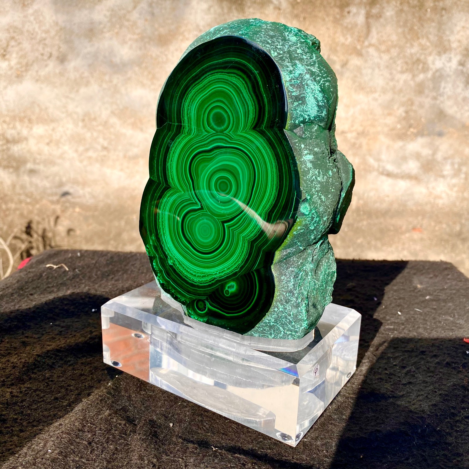 6.28LB Natural Green Malachite Crystal Flaky Pattern Ore Specimen Quartz Healing