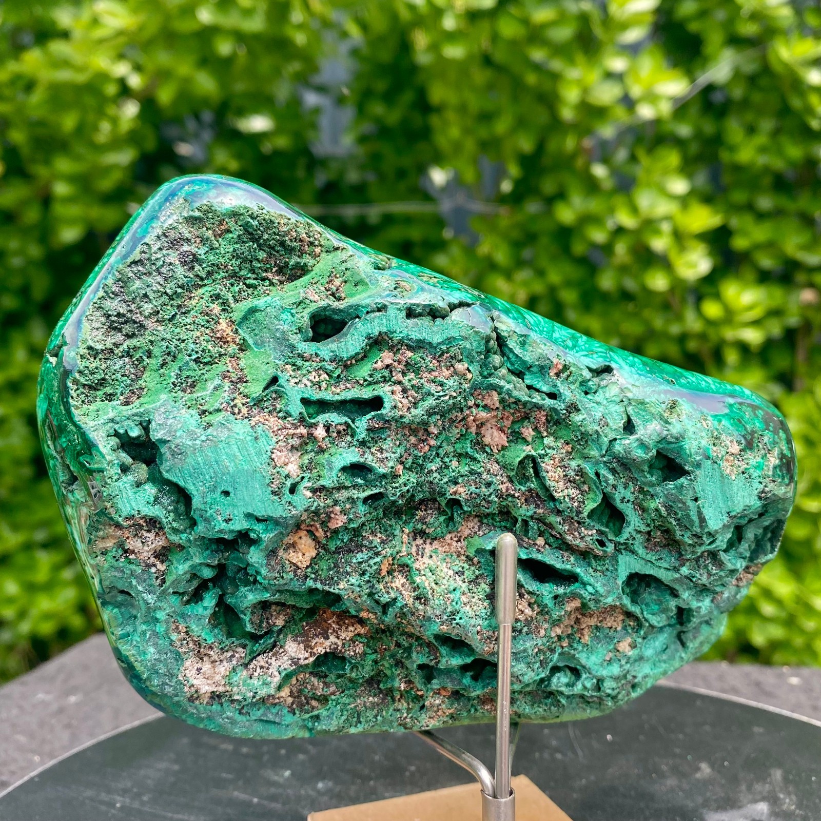 1.65LB Natural glossy Malachite transparent cluster rough mineral sample