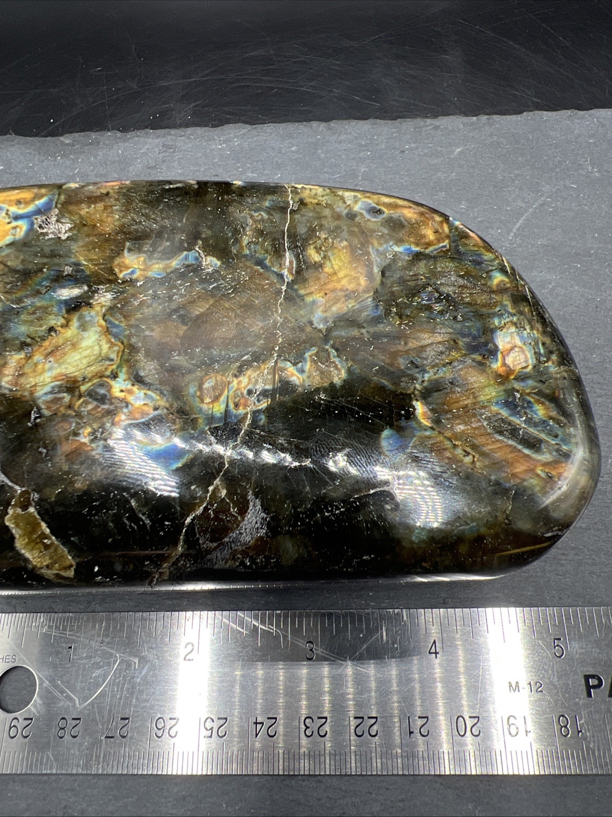 2.4Lb. Natural Labradorite Fully Polished Quartz Crystal Freeform Mineral