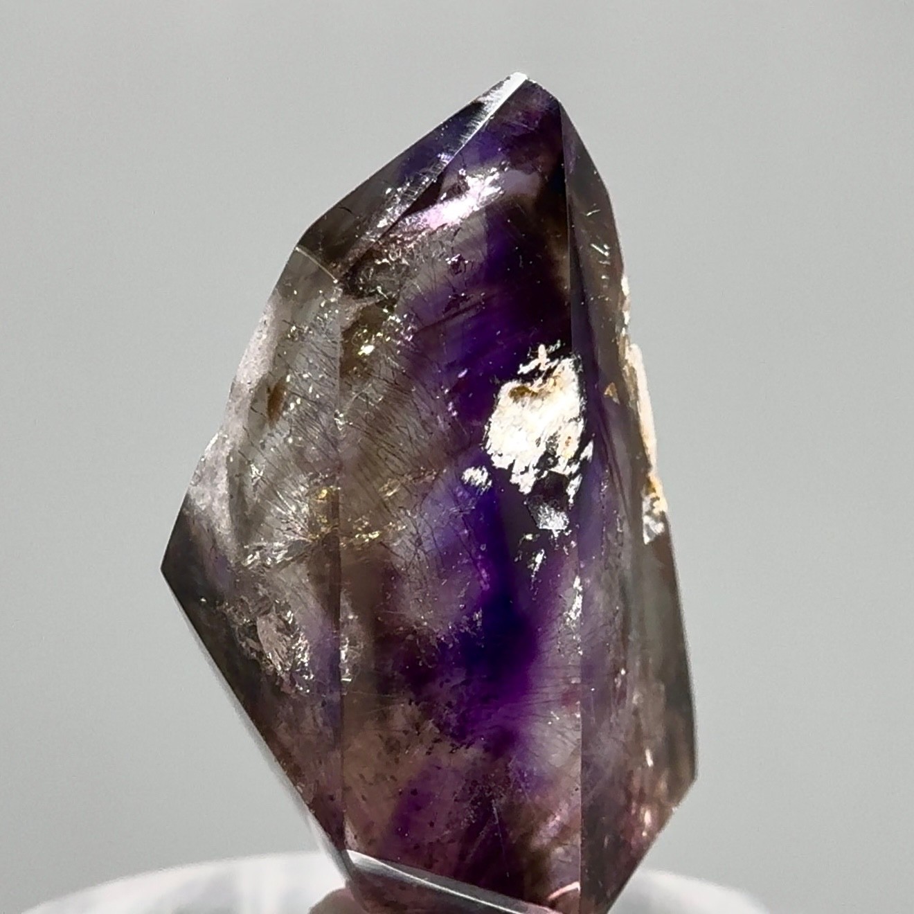 2 Moving Bubbles! RARE White Phantom Grape Jelly Elestial Smoky Amethyst Enhydro