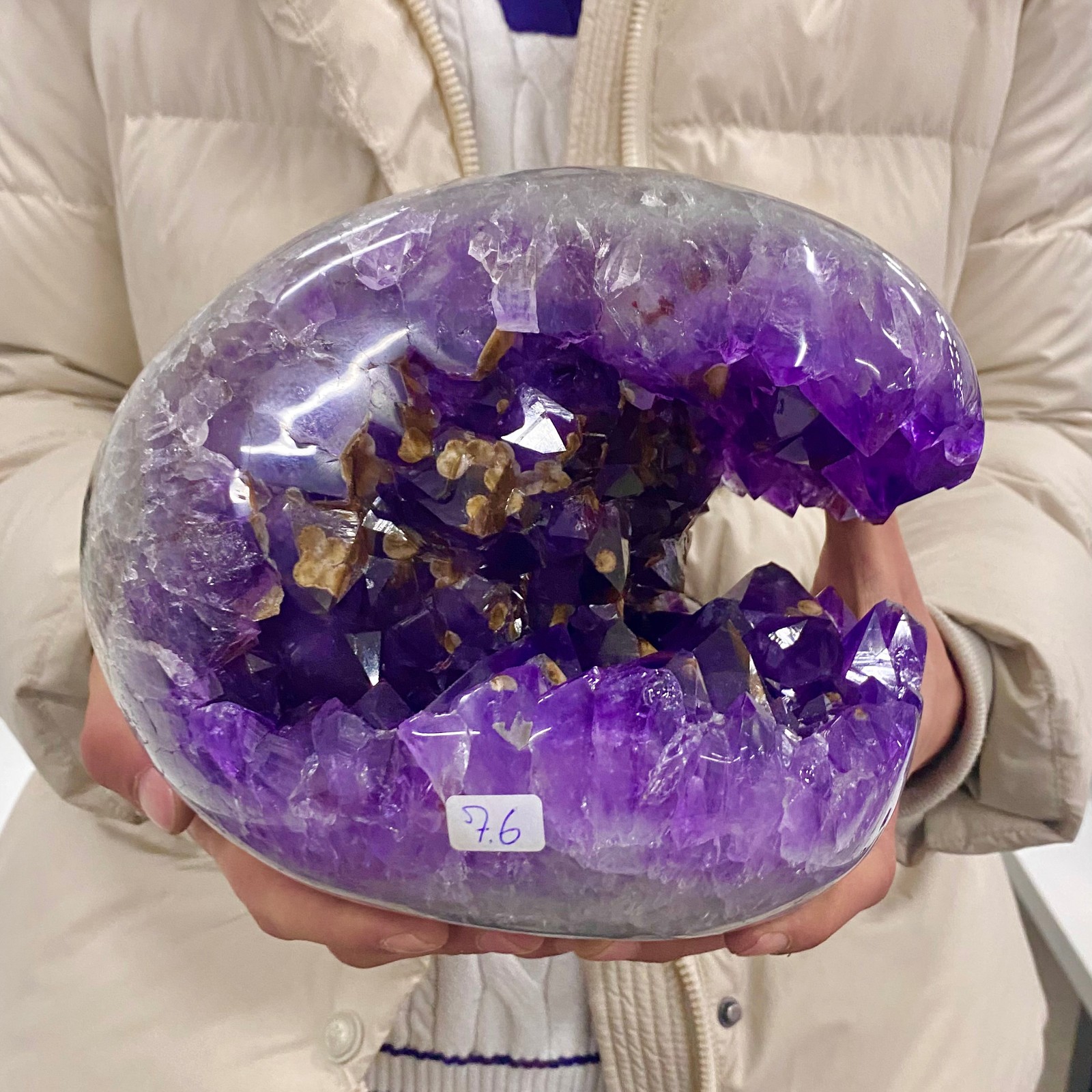 16.75LB Natural Amethyst geode quartz cluster crystal specimen Healing.