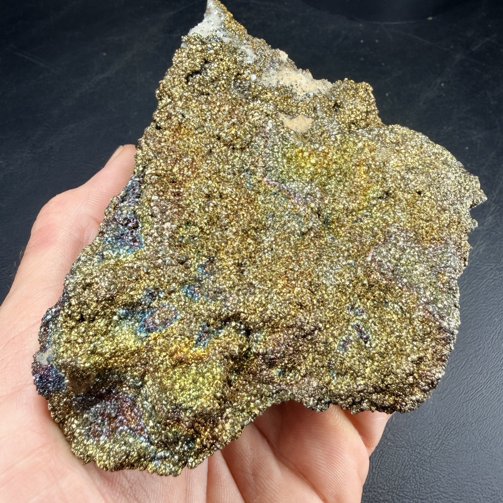Iridescent Chalcopyrite Calcite Crystals on Matrix / Missouri *Video