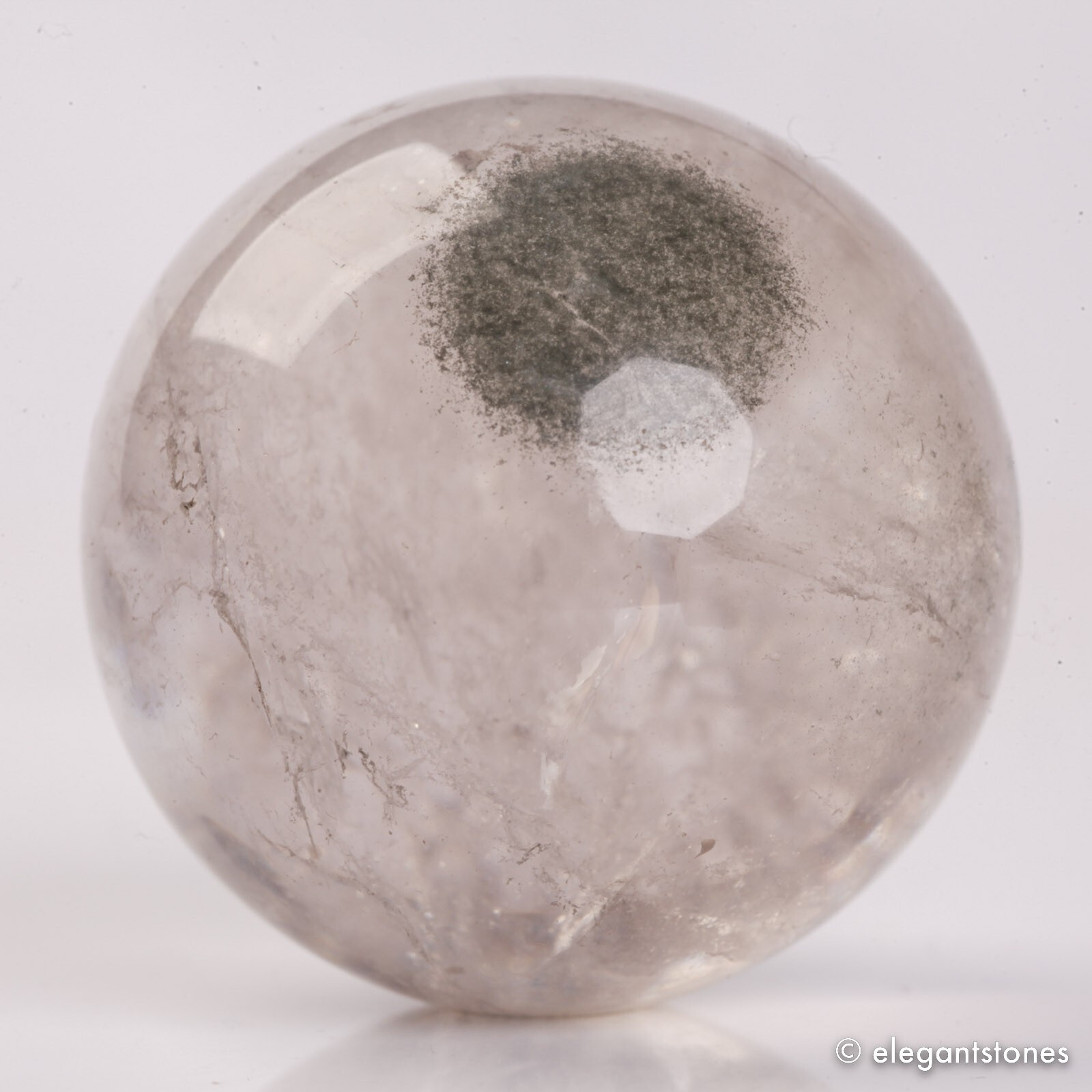 57g34mm Natural Garden/Phantom/Ghost/Lodolite Quartz Crystal Sphere Healing Ball