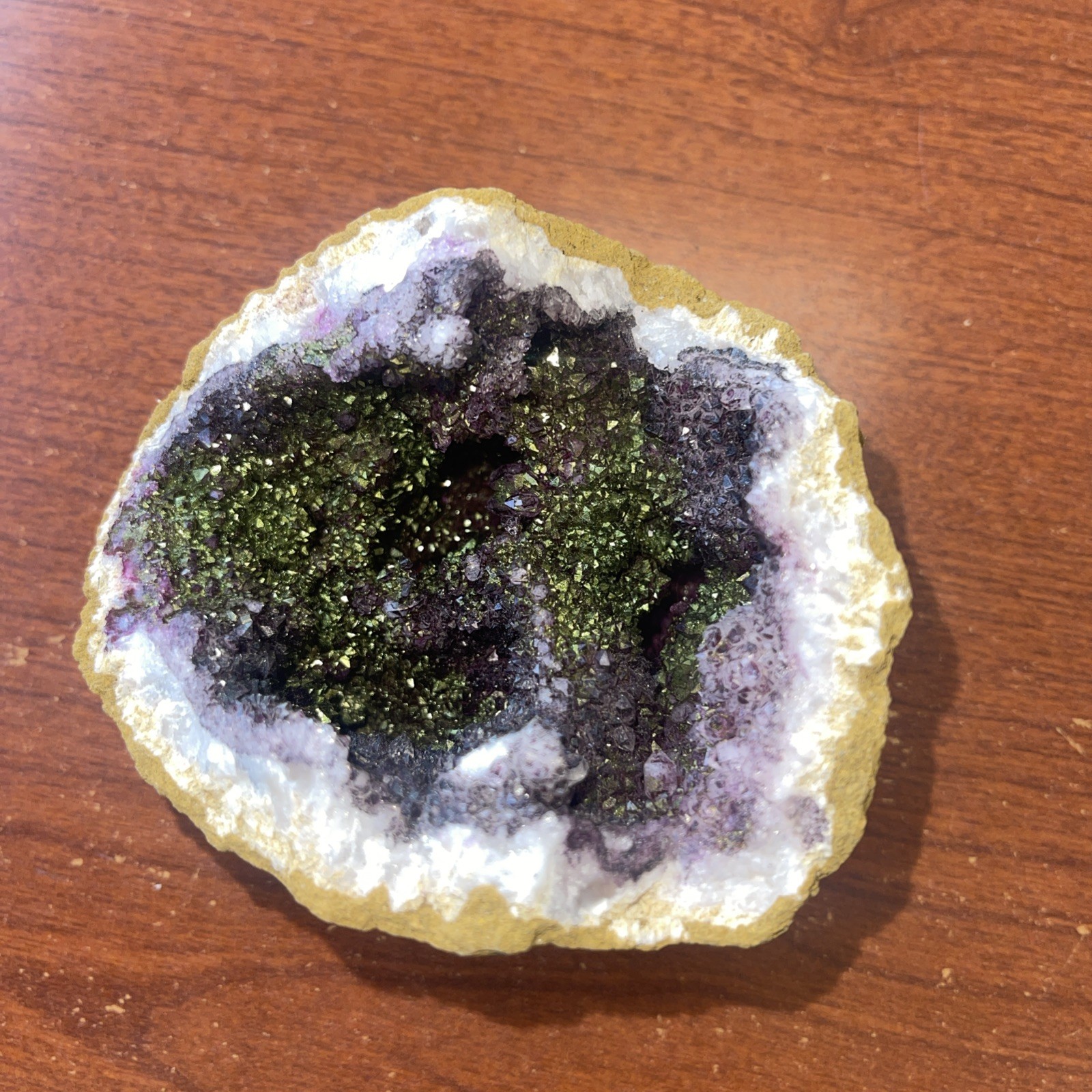 Deep Purple AMETHYST Cluster, Amethyst Geode, Healing purple and yellow