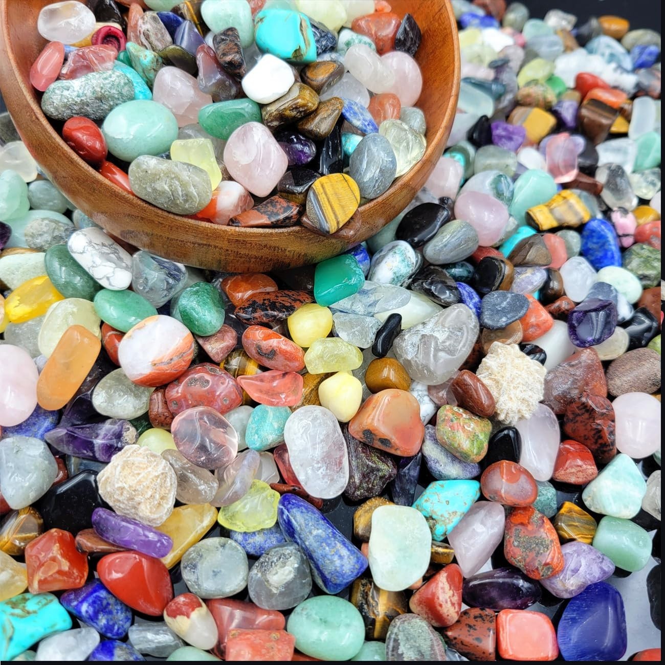 400+ Gemstones & Crystals Set, Tumbled Chips for Jewelry Making & Chakra Balanci