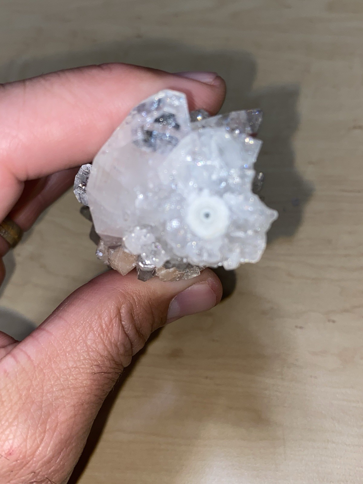 Apophyllite And peach Stilbite Stalactite, Indonesia Minerals