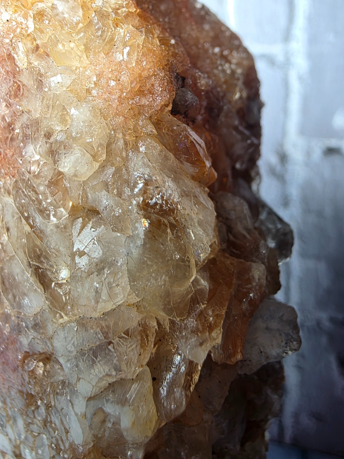Pink Amethyst Freeform with Druzy on Custom Stand – Argentina – 710g