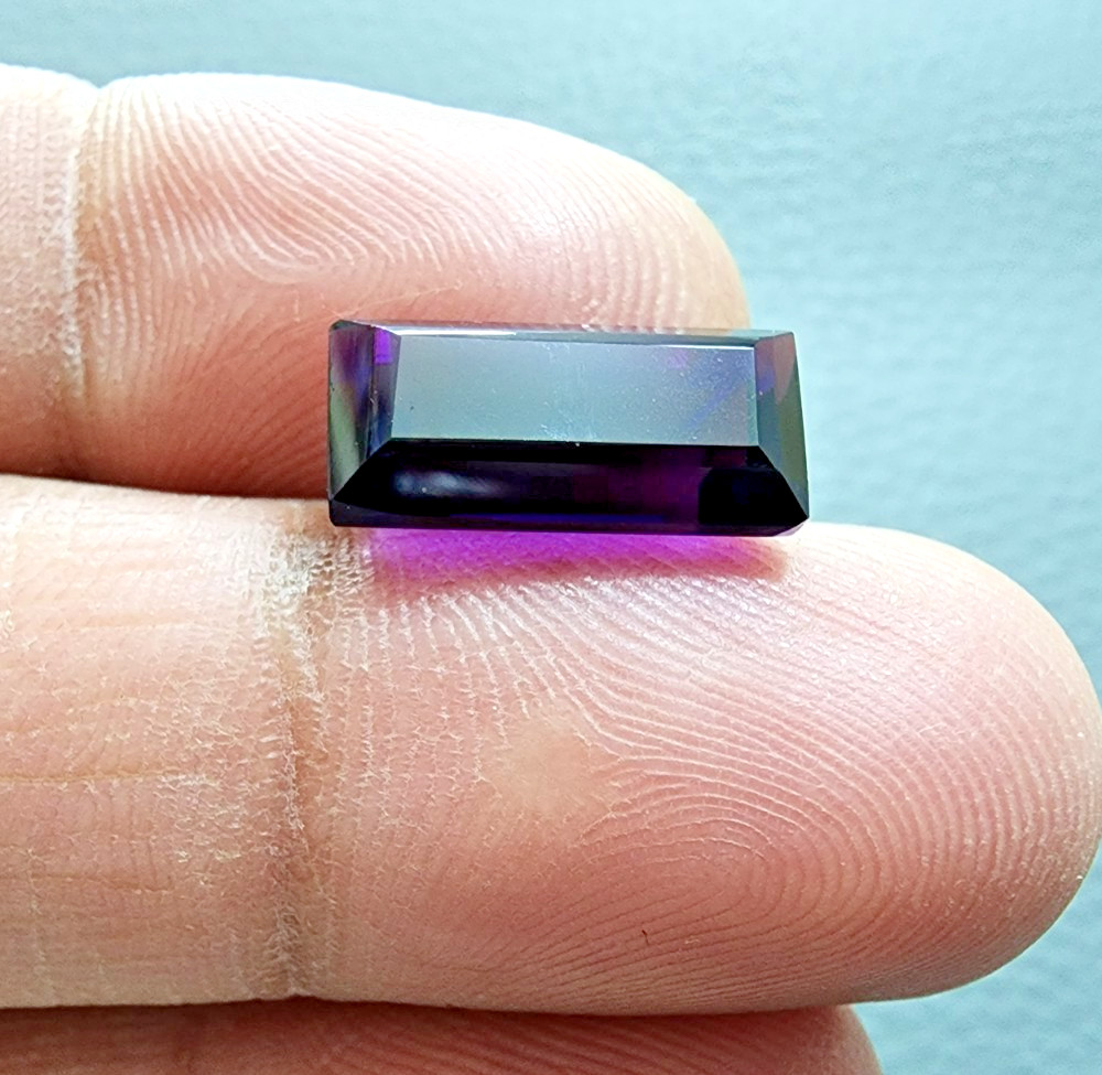 Rare Deep Purple Amethyst 6.30 Ct Rectangle Cut Natural Gemstone AAA Look