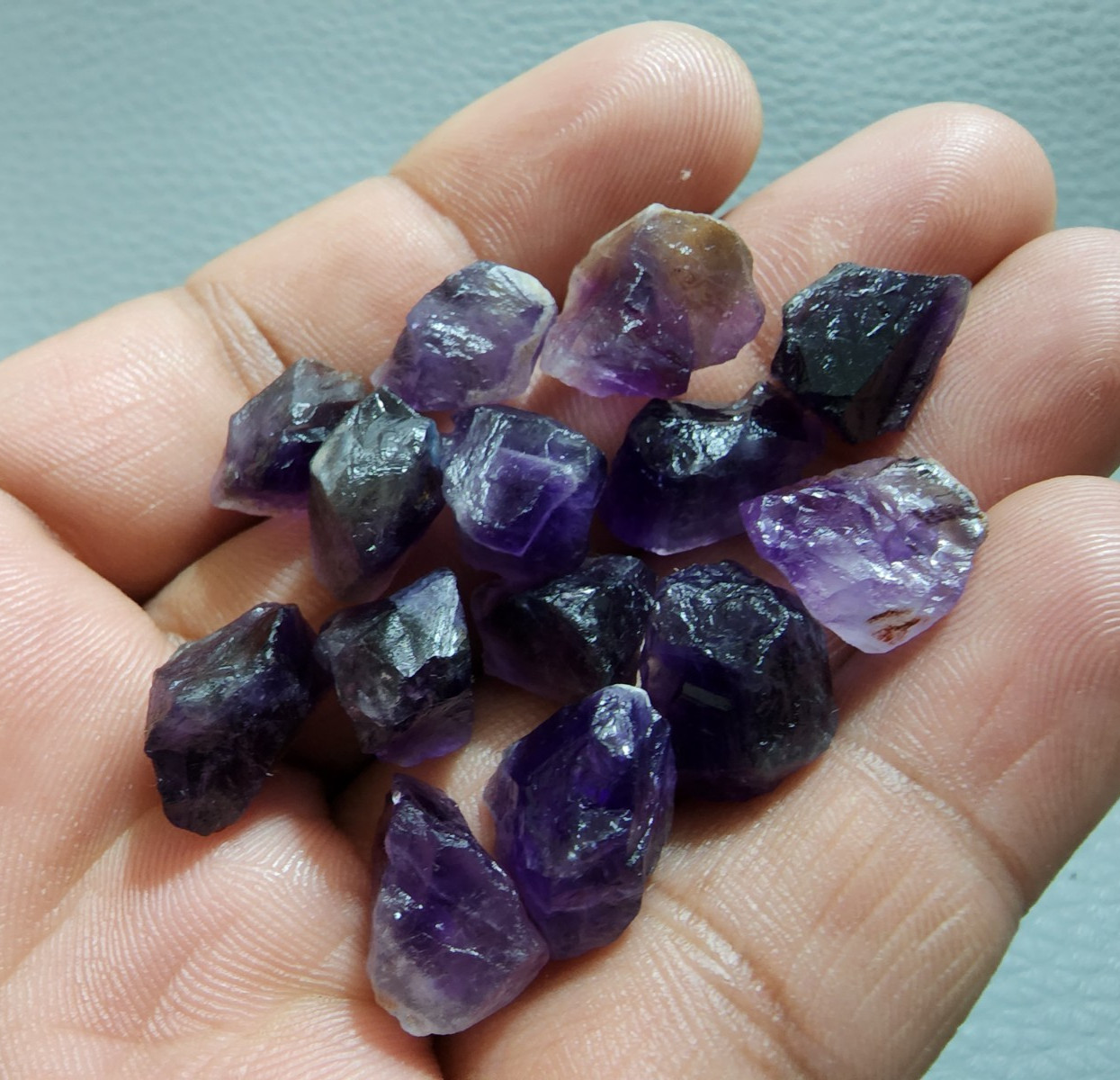 14 Pcs Amazing A+ Purple Amethyst Rough Gemstone Raw Size 14-15 MM Crystal Rough