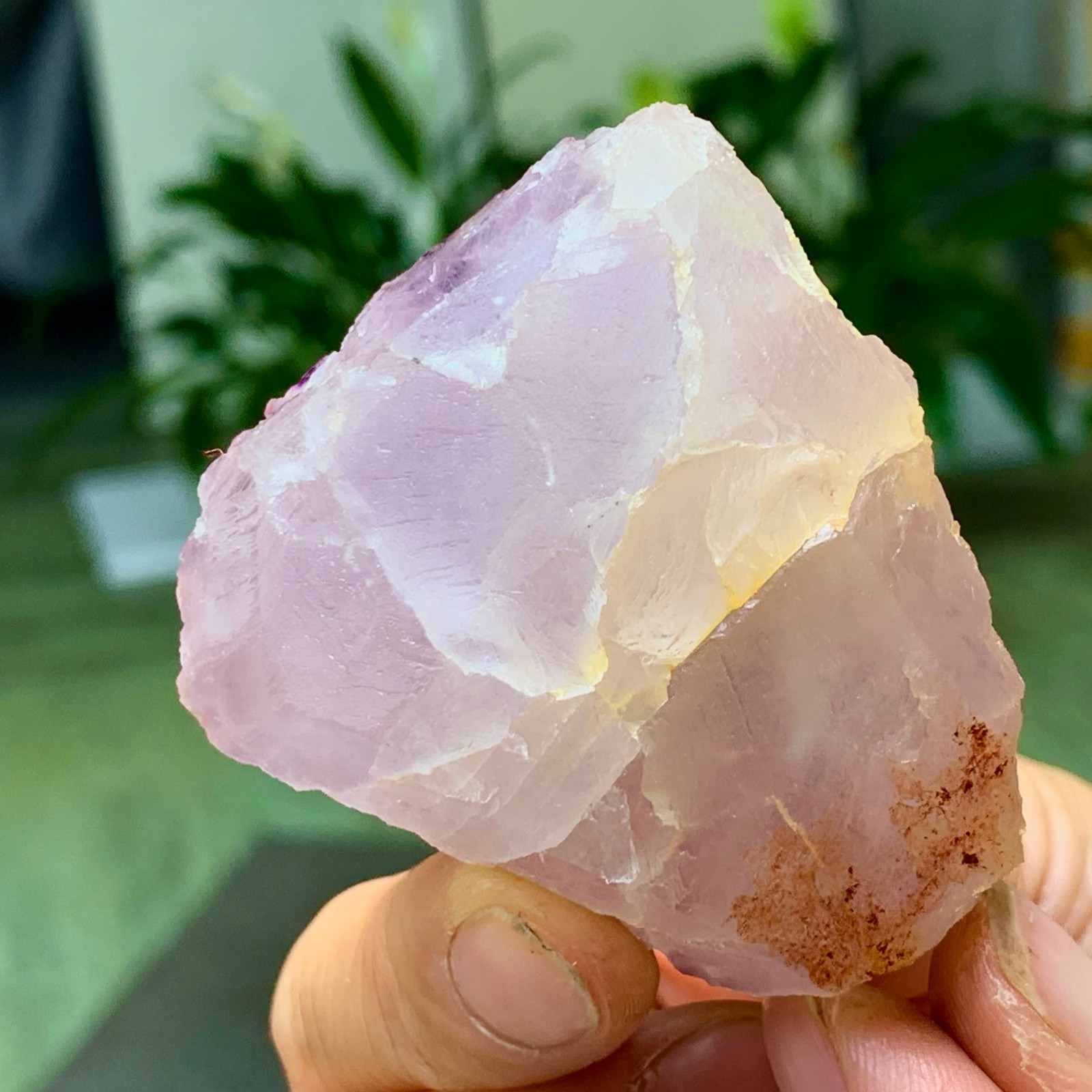 100G Natural fluorite purple edged cubic crystal mineral sample