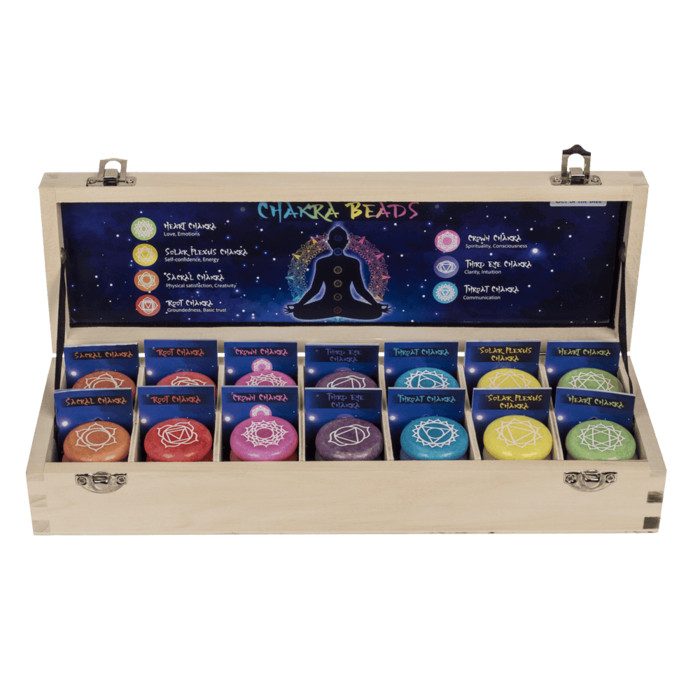 Chakra Healing Beads 7 Assorted Set 3.5cm 20g with Explanation Sheet | 56pcs