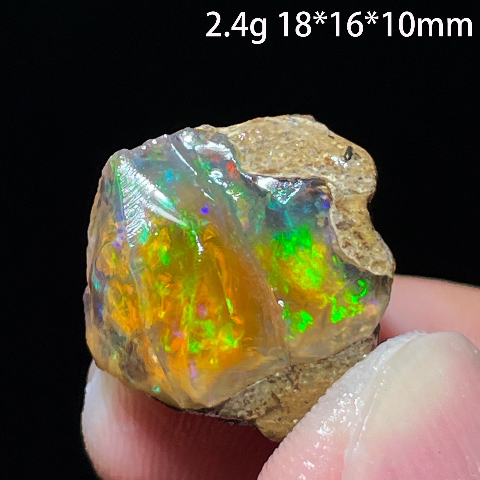 Natural Colorful Ethiopia Opal (Need water) Gem Mineral Specimen (Need lighting)