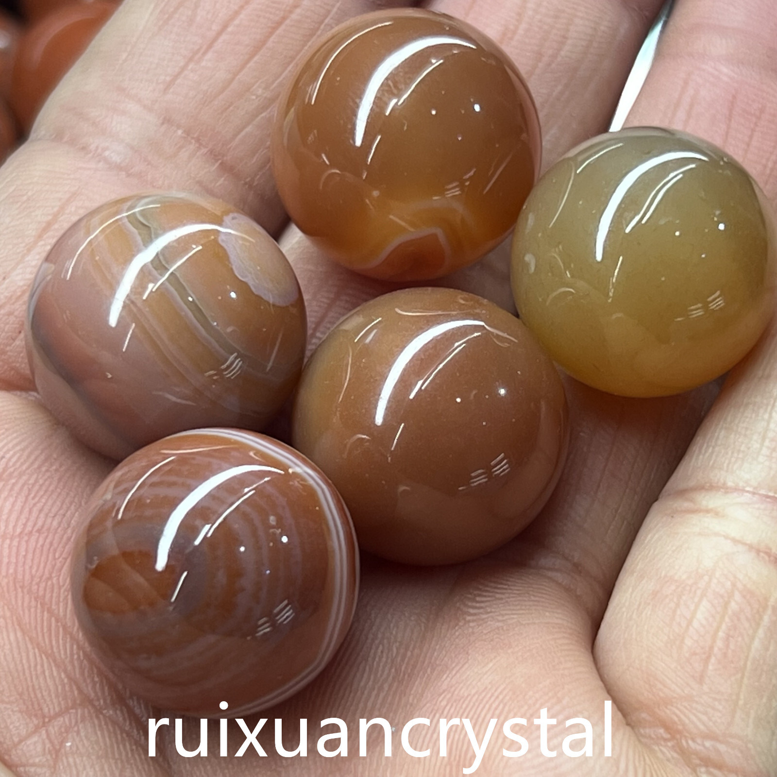 5pc Natural Agate Quartz Sphere Crystal Ball Reiki Healing 20mm